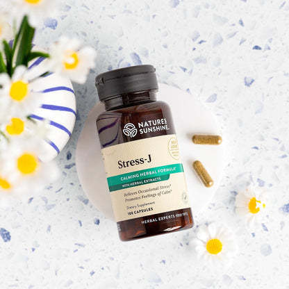 Nature's Sunshine Stress-J, 100 Capsules - Natural Stress Relief Support