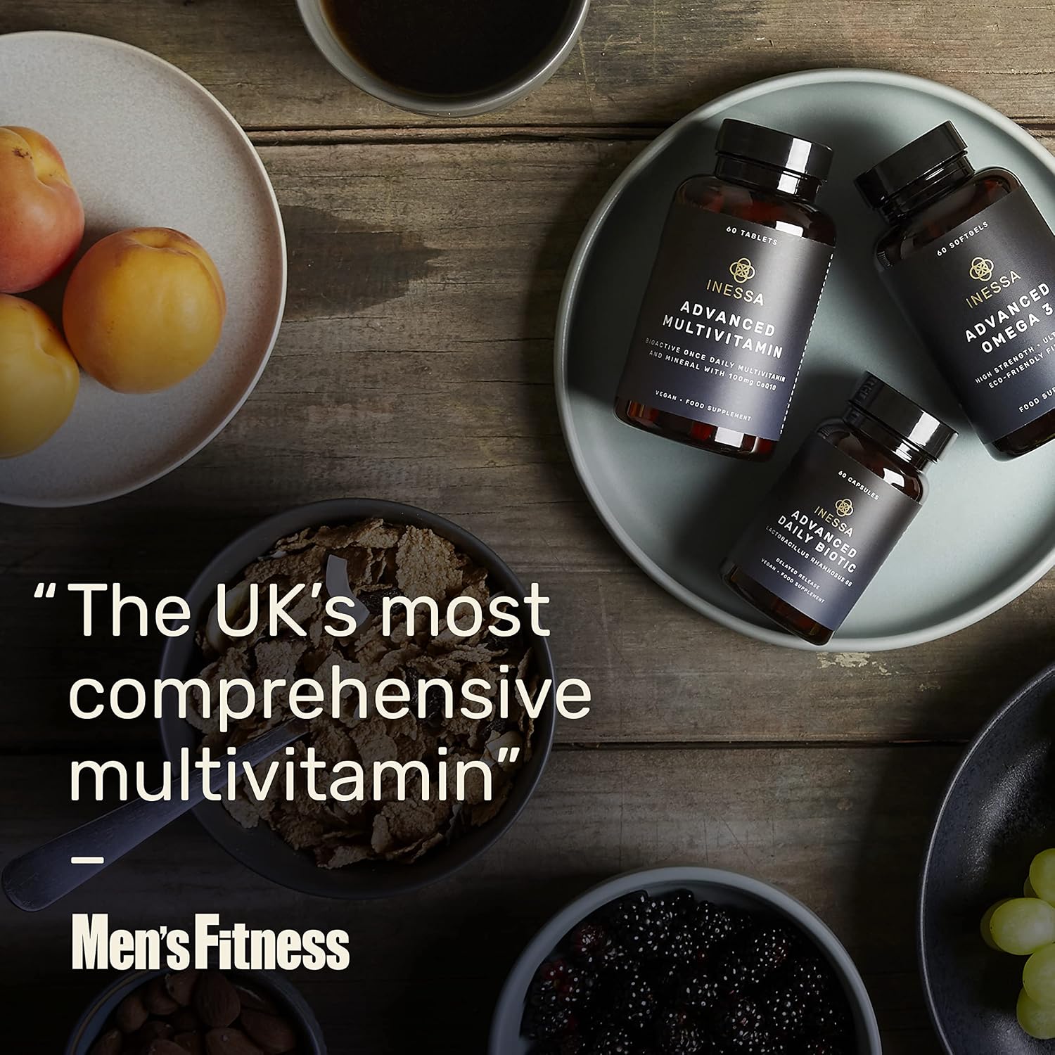 Inessa Methylated Multivitamin for Men and Women - Premium Natural Daily Multivitamins with CoQ10 100mg, Vitamins D3, K2, A, B Complex Vitamins, Folic Acid & Zinc - 60 Vegan Tablets - görsel 4