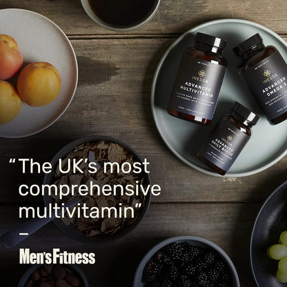 Inessa Methylated Multivitamin for Men and Women - Premium Natural Daily Multivitamins with CoQ10 100mg, Vitamins D3, K2, A, B Complex Vitamins, Folic Acid & Zinc - 60 Vegan Tablets