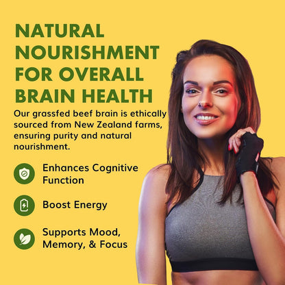 Primal Being Grass-Fed Beef Brain - 90 Capsules, 1500mg per Serving