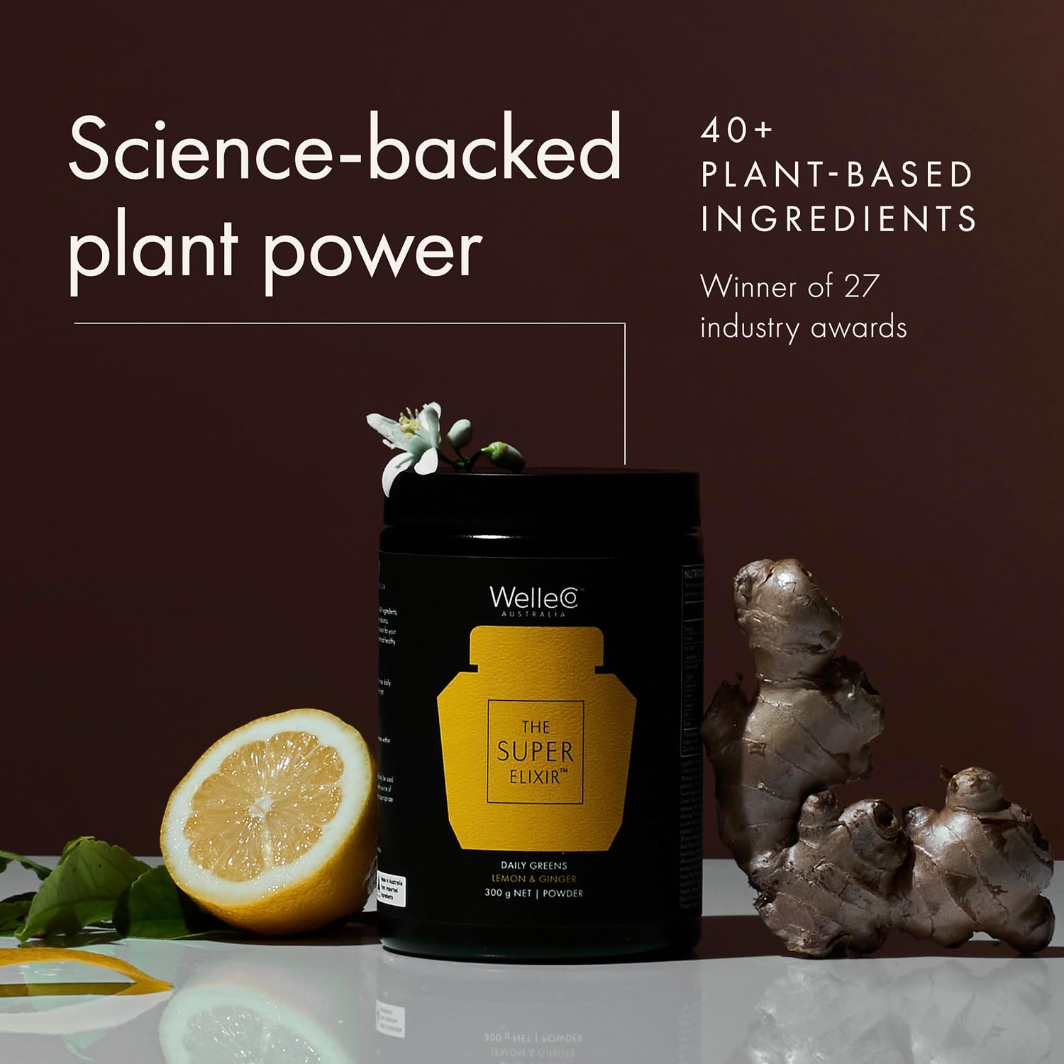 WelleCo The Super Elixir Daily Greens Powder – Probiotic Superfood Blend with Whole Foods, Lemon Ginger, 300g - görsel 7