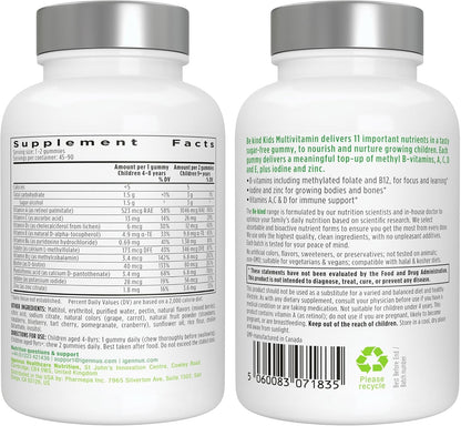 Igennus Methylated Kids Multivitamin Gummies, Age 4+ (6 x 90 Gummies) – Sugar-Free Natural Berry Flavour
