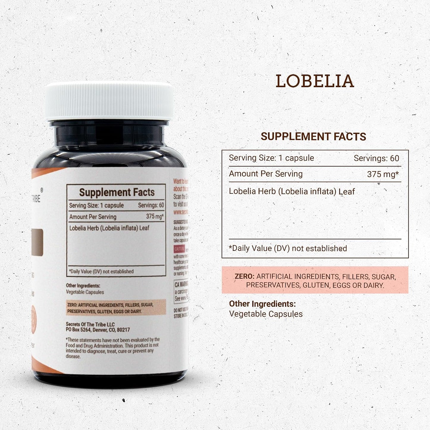 Secrets of the Tribe Lobelia 60 Capsules, 375 mg - görsel 3