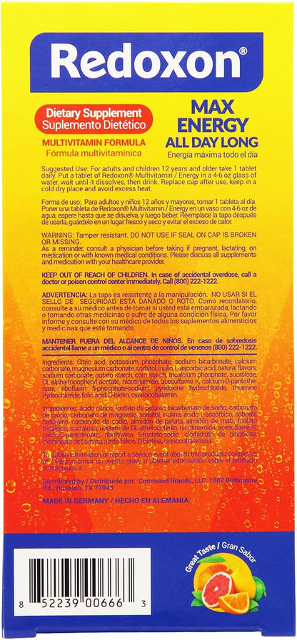 Redoxon Max Energy Effervescent Tablets, Citrus Flavour, 20 Tablets