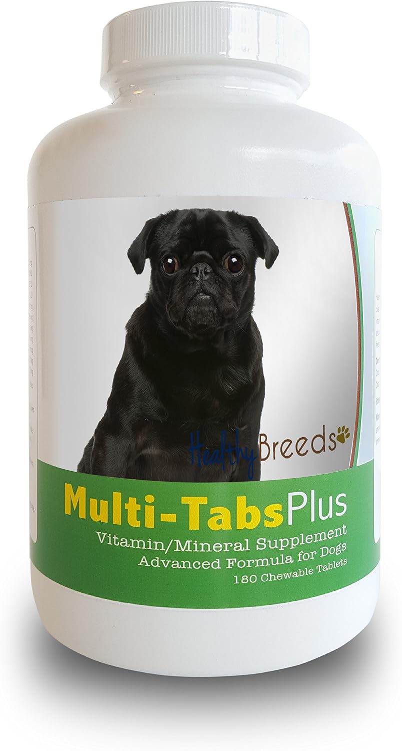 Healthy Breeds Pug Multi-Tabs Plus Chewable Tablets (180 Count) - görsel 1