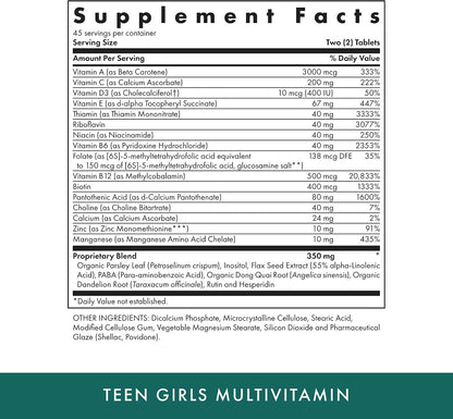Michael's Health Naturopathic Programmes Teen Girls Multivitamin - 90 Vegetarian Tablets