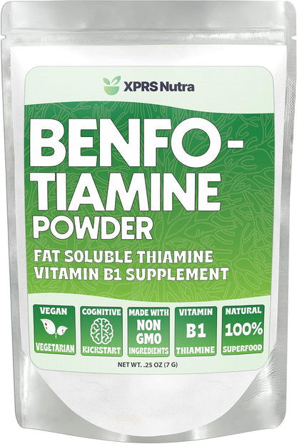 XPRS Nutra Benfotiamine Powder (Thiamine) - Fat-Soluble Vitamin B1 Supplement, 7 g