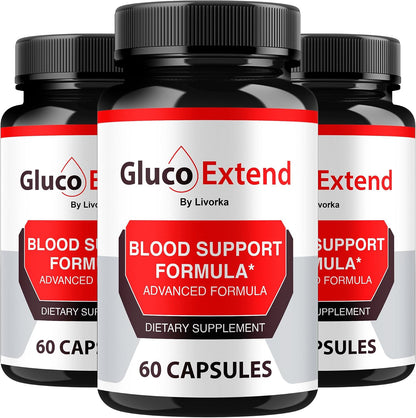 (3 Pack) Gluco Extend - Gluco Extend Capsules for Healthy Glucose Levels, All-Natural Ingredients, Maximum Strength Formula, 180 Capsules for 3 Months