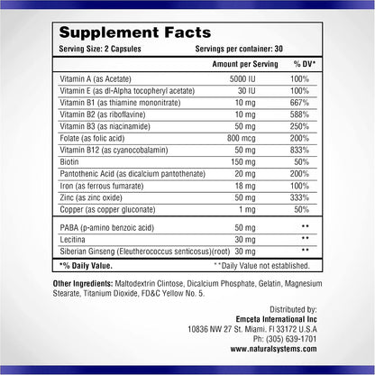 Natural Systems Hair Skin and Nails Supplement - 60 Capsules - UK