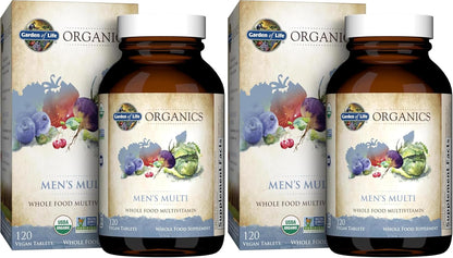 Garden of Life Organics Men’s Multivitamin with Prostate Support, B12 & Vitamins – Vegan Daily Whole Food Multivitamin, Non-GMO, Certified Organic, 60 Tablets