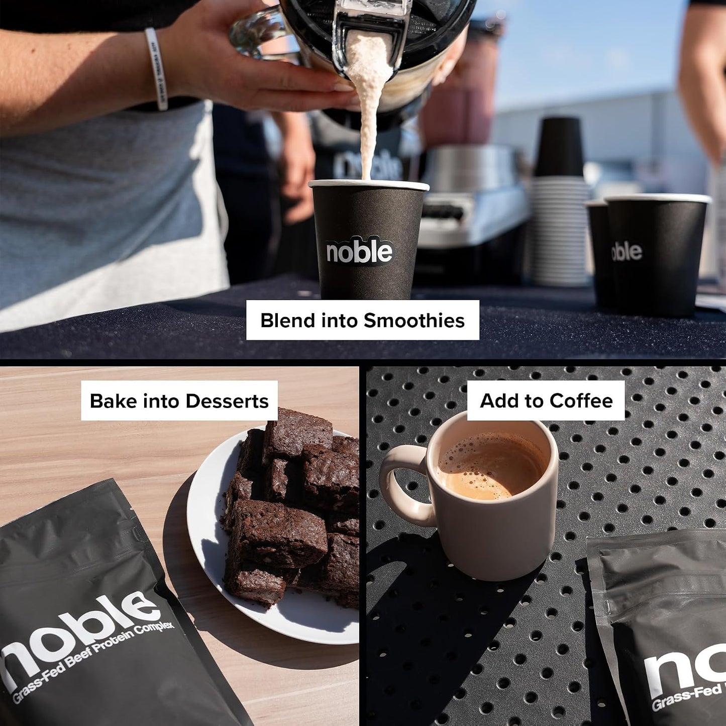 Noble All-in-One Chocolate Protein Powder, 21g Grass-Fed Beef Protein & Collagen, Colostrum & Organ Blend, Whey-Free, Seed Oil-Free, Zero-Carb, 30 Servings (1.75lbs) - görsel 2