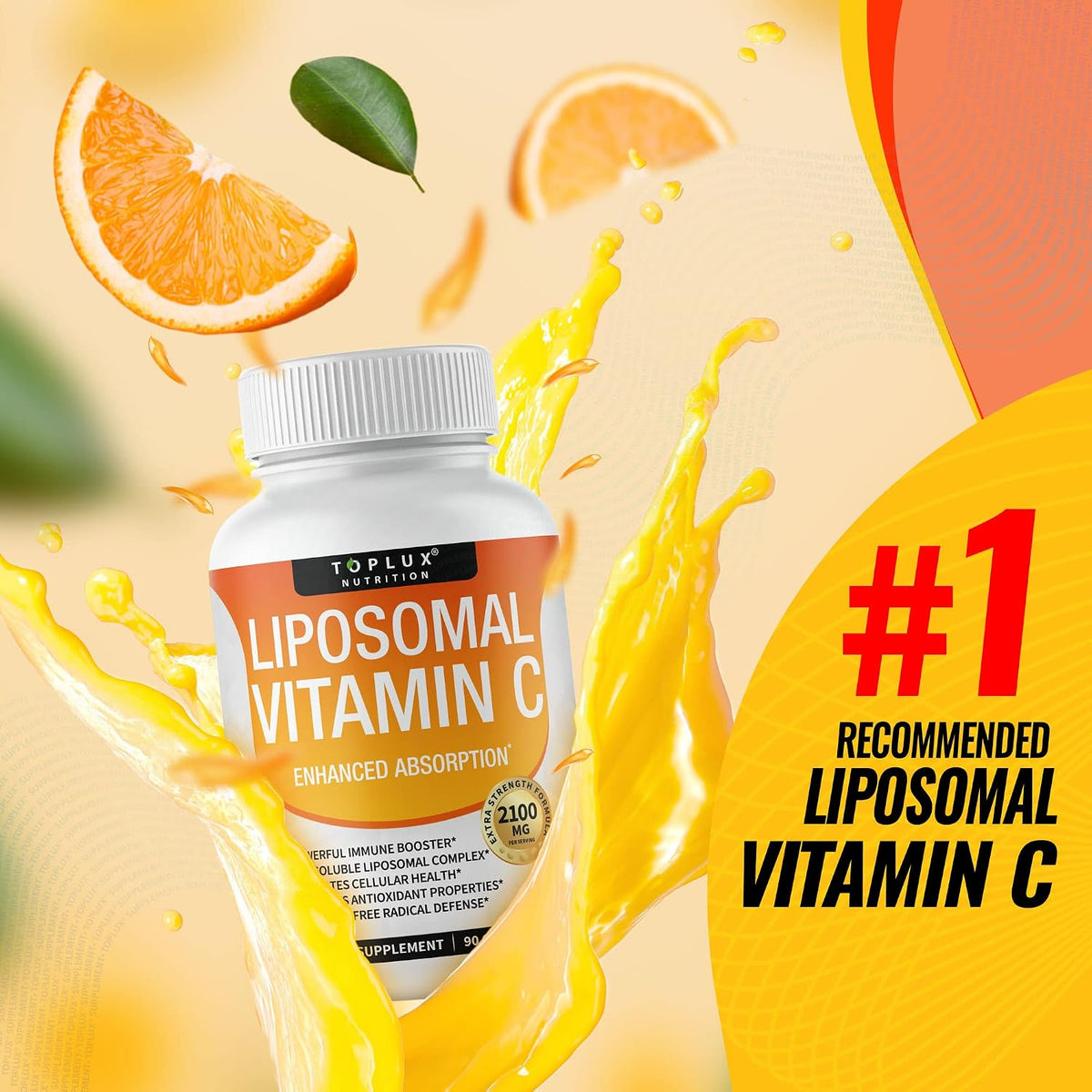 Liposomal Vitamin C 2100mg – High Absorption Fat Soluble Vitamin C with MCT Oil and Sunflower Lecithin, Vegan and Non-GMO - görsel 4