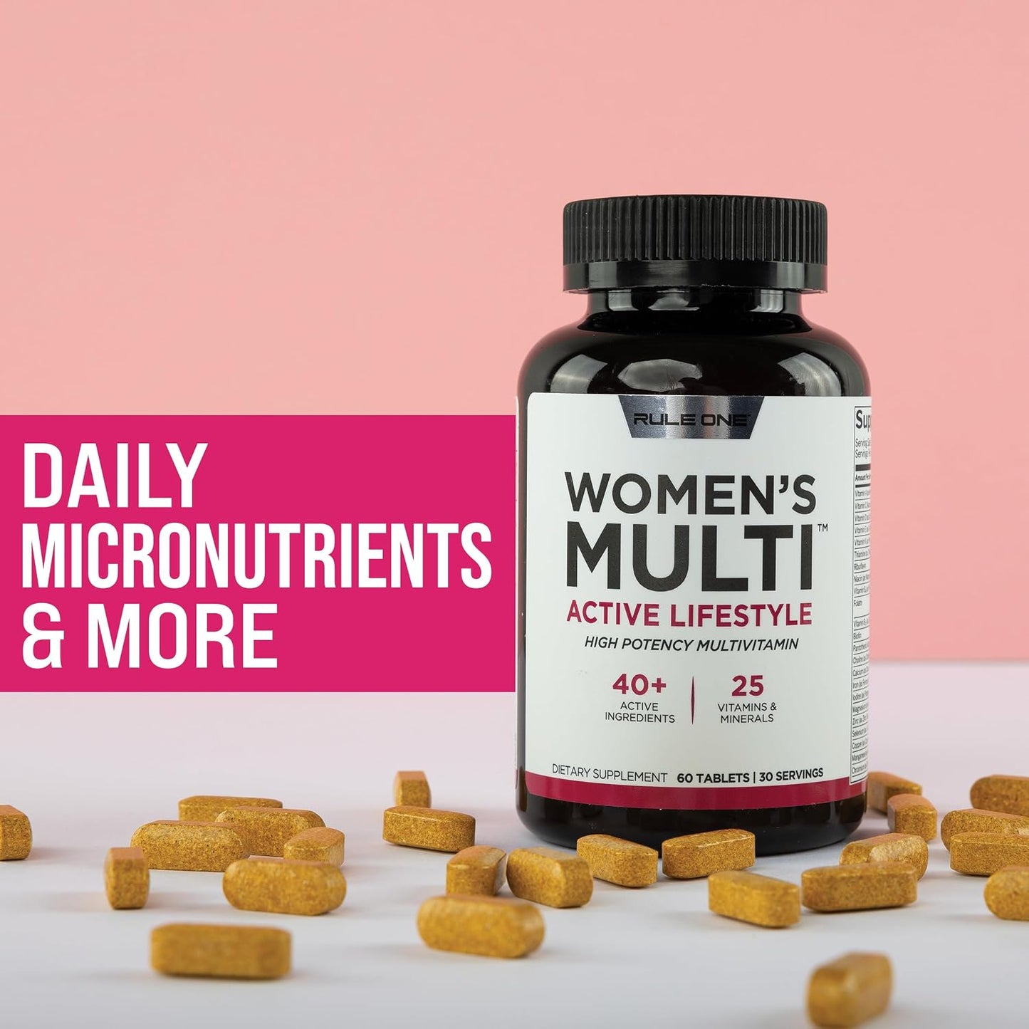Rule 1 Proteins Women's Multi, 60 Tablets, 30-Day Supply | Women's Daily Multivitamin with Essential Minerals, Superfoods and Botanical Extracts for Active Lifestyles and Wellness Support - görsel 5