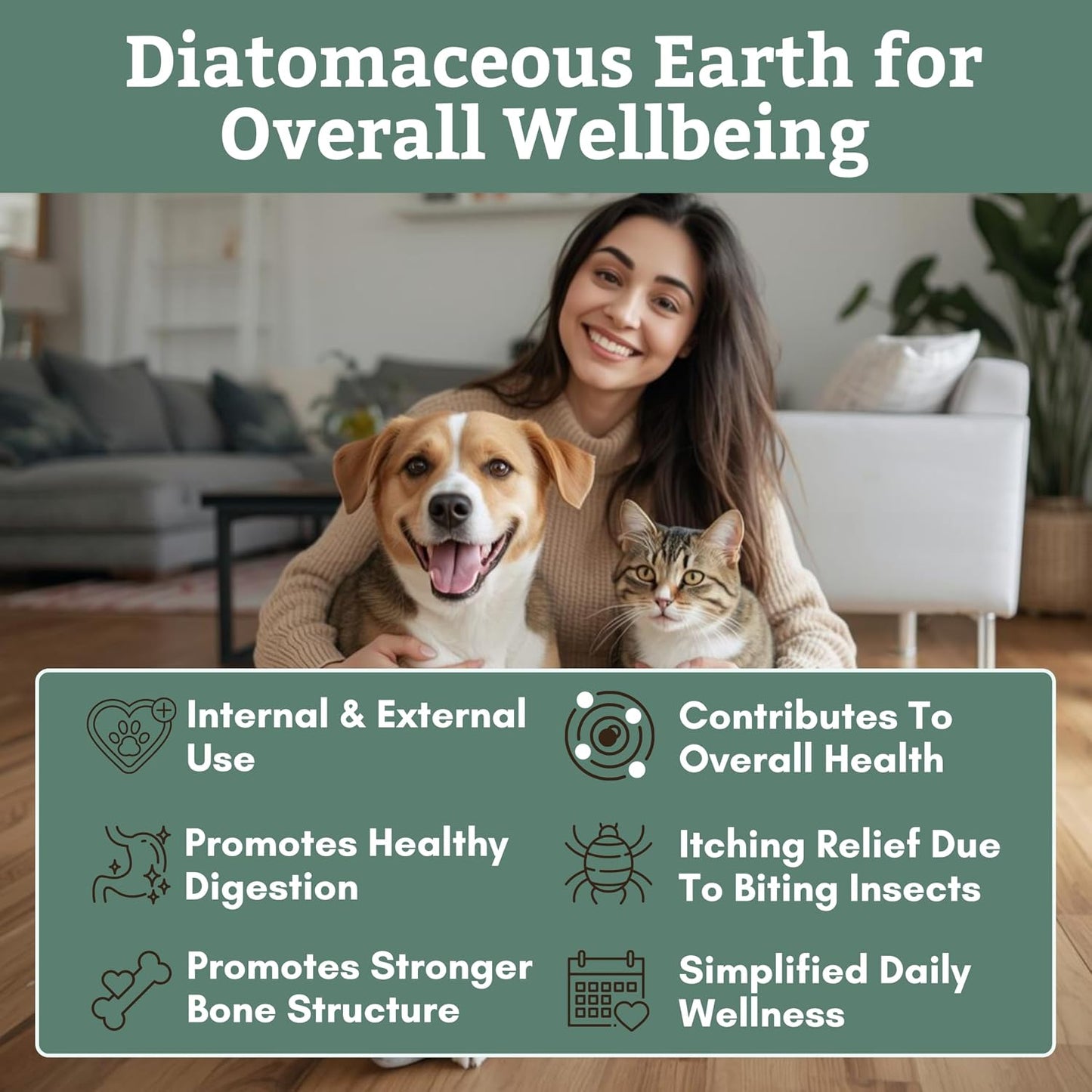 Wholistic Pet Organics Diatomaceous Earth – Food Grade for Dogs & Cats, 13 oz - görsel 2