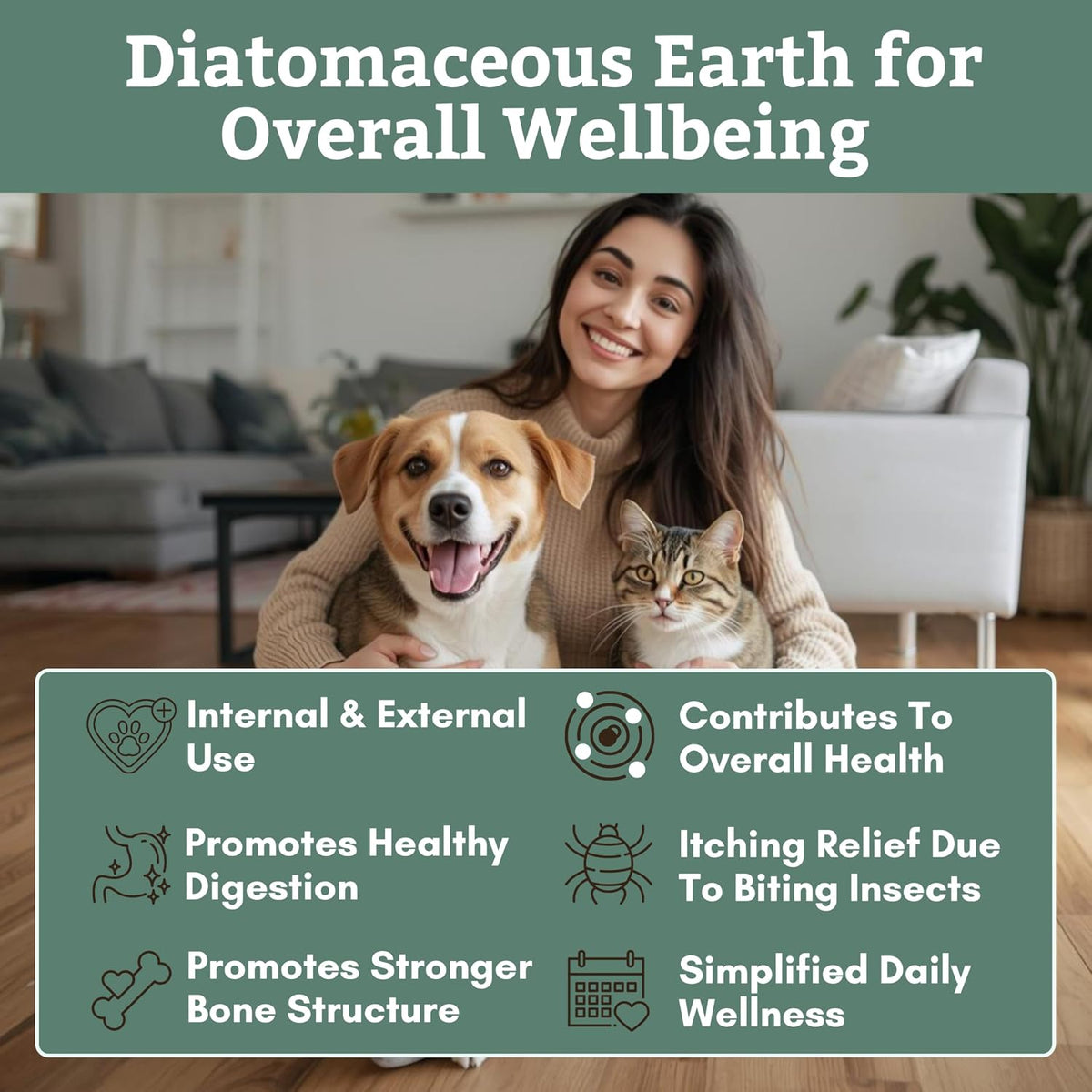 Wholistic Pet Organics Diatomaceous Earth – Food Grade for Dogs & Cats, 13 oz - görsel 2