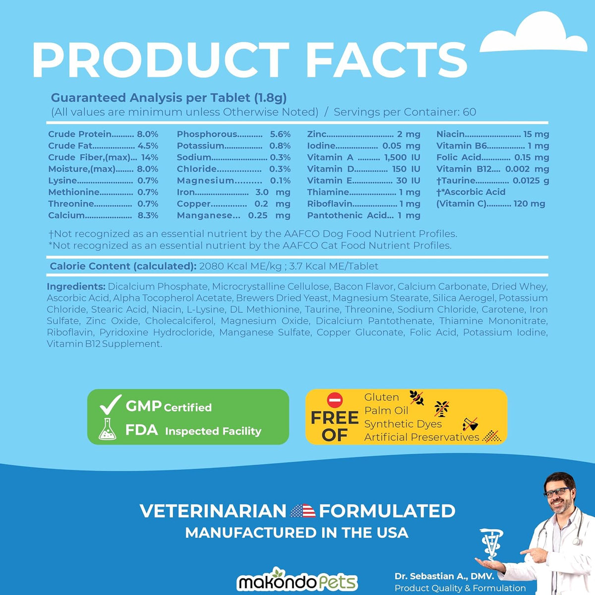 Dog Prenatal Vitamins – Multivitamin for Cats and Dogs with Folic Acid, Calcium, Iron, Minerals and Amino Acids - görsel 9