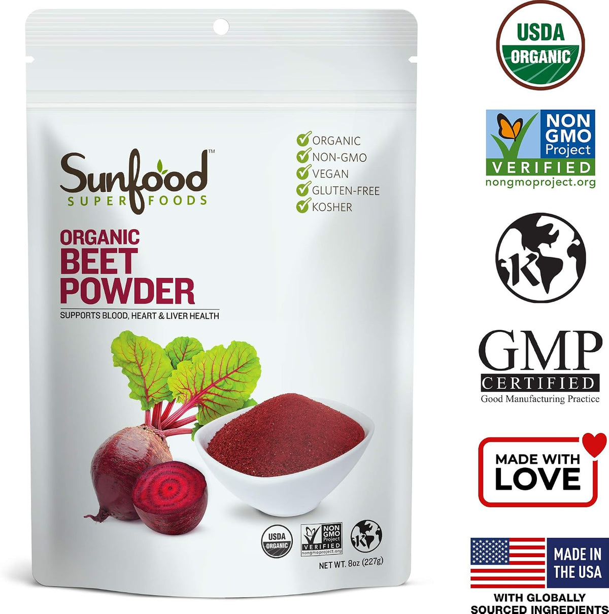 Sunfood Superfoods Organic Beet Root Powder - 227 g - görsel 3