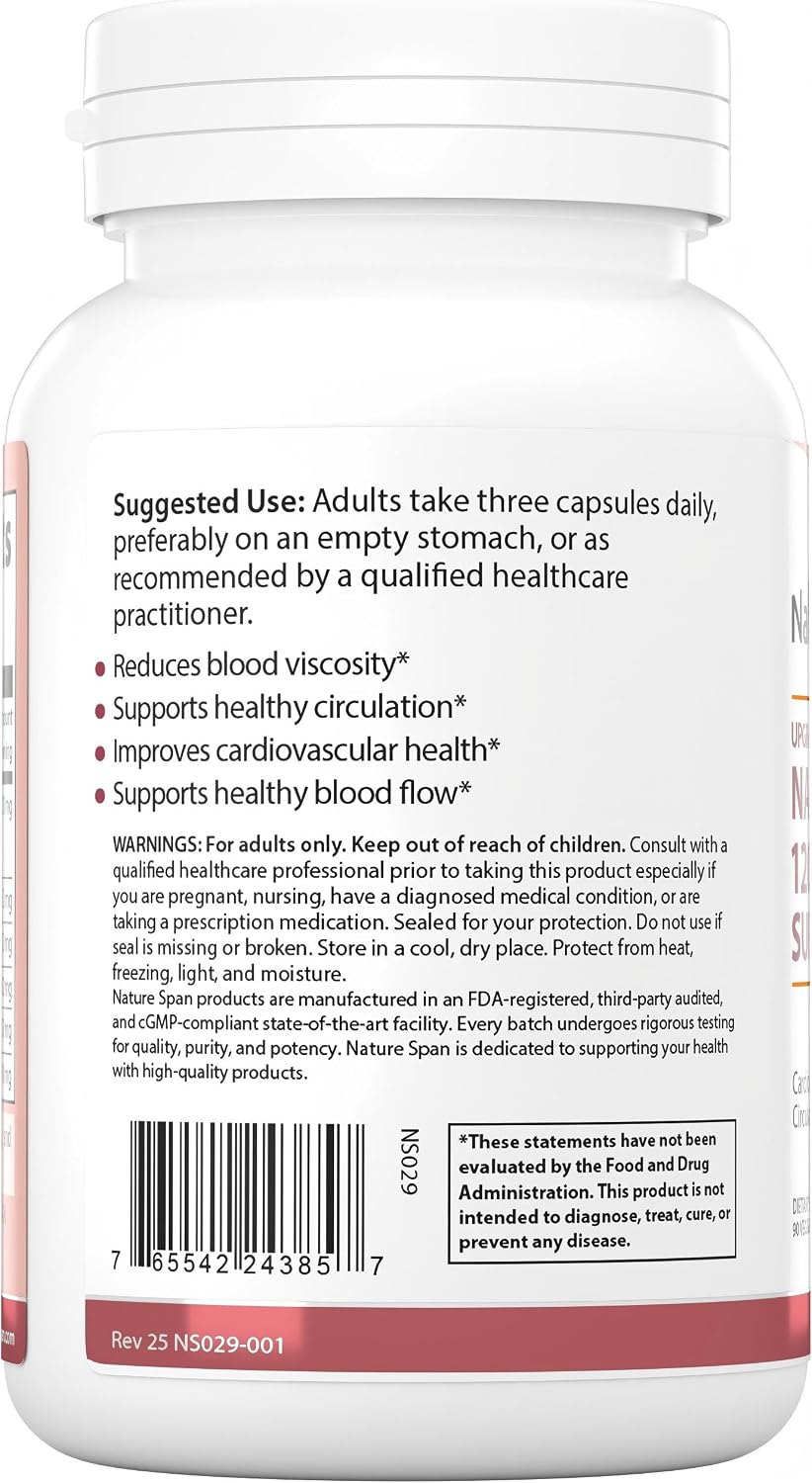 NATURESPAN Nattokinase 12,000 FU Food Supplement - 90 Capsules, Enzyme-Based Formula for Daily Wellness - görsel 3
