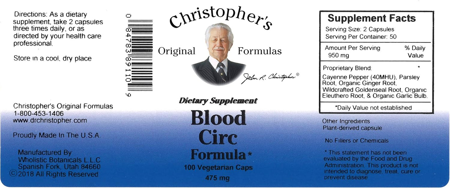 Dr. Christopher's Formulae Blood Circulation Formula 100 Capsules - görsel 2