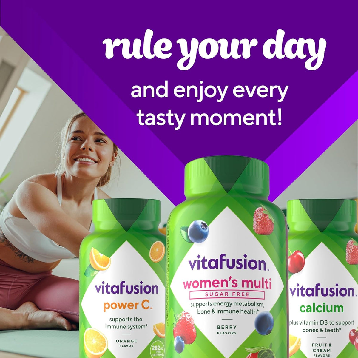 Vitafusion Women's Sugar Free Daily Multivitamin Supplement, Keto Diet Friendly Adult Gummy Vitamin for Energy, Bone & Immune Support*, 90 Count - görsel 9