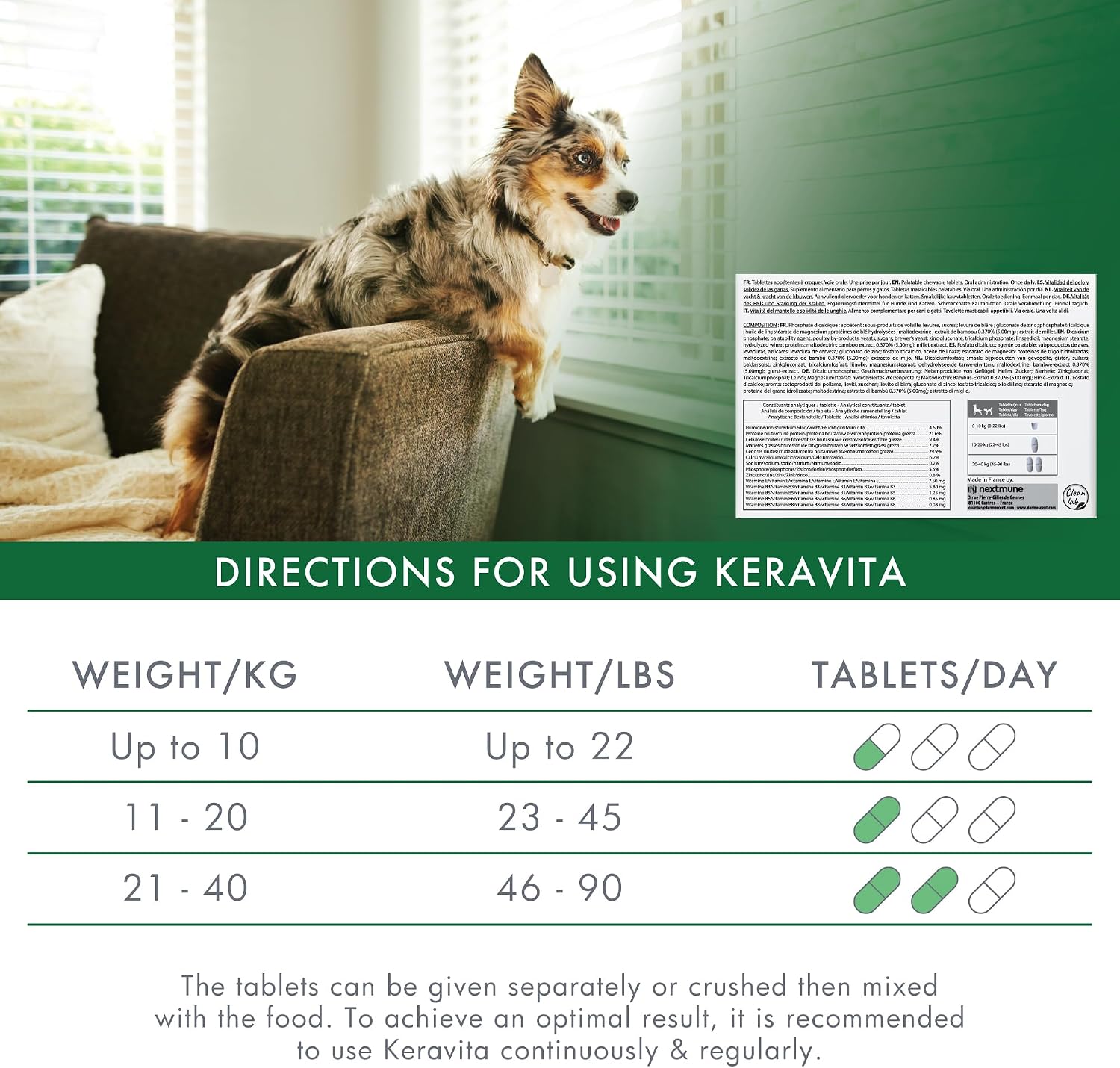 Dermoscent Keravita Dog & Cat Skin and Coat Food Supplement - 30 Tablets - görsel 8