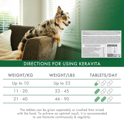 Dermoscent Keravita Dog & Cat Skin and Coat Food Supplement - 30 Tablets