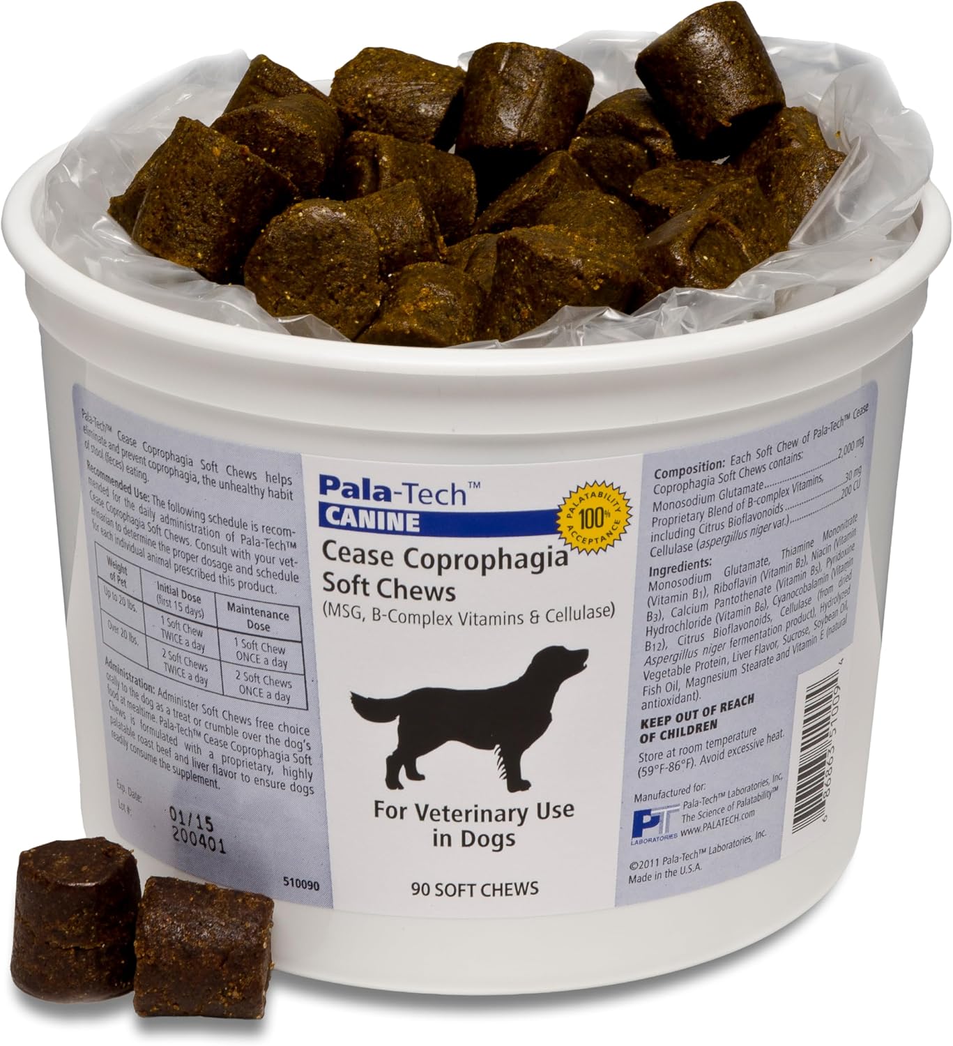 Pala-Tech Coprophagia Deterrent for Dogs – No Poo Chews, Beef Liver Flavour, 90 Soft Chews - görsel 1