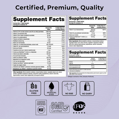 Theralogix TheraNatal Lactation Complete Postnatal Vitamin Supplement (13-Week Supply)