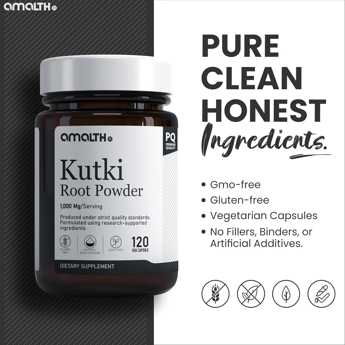 AMALTH Kutki Capsules 1000 mg - Picrorhiza Kurroa Root Extract Supplement, 120 Veg Capsules - görsel 9