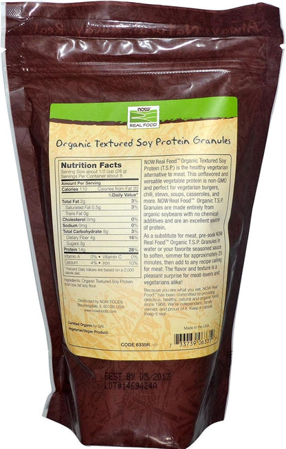 NOW Foods Organic Textured Soya Protein Granules - 8 oz