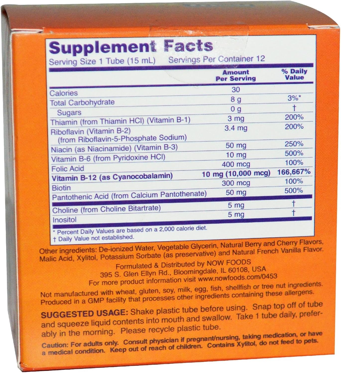 NOW Foods Shots Liquid B12 Energy Support Shots Mixed Berry 10000 µg - 12 Vials - görsel 2