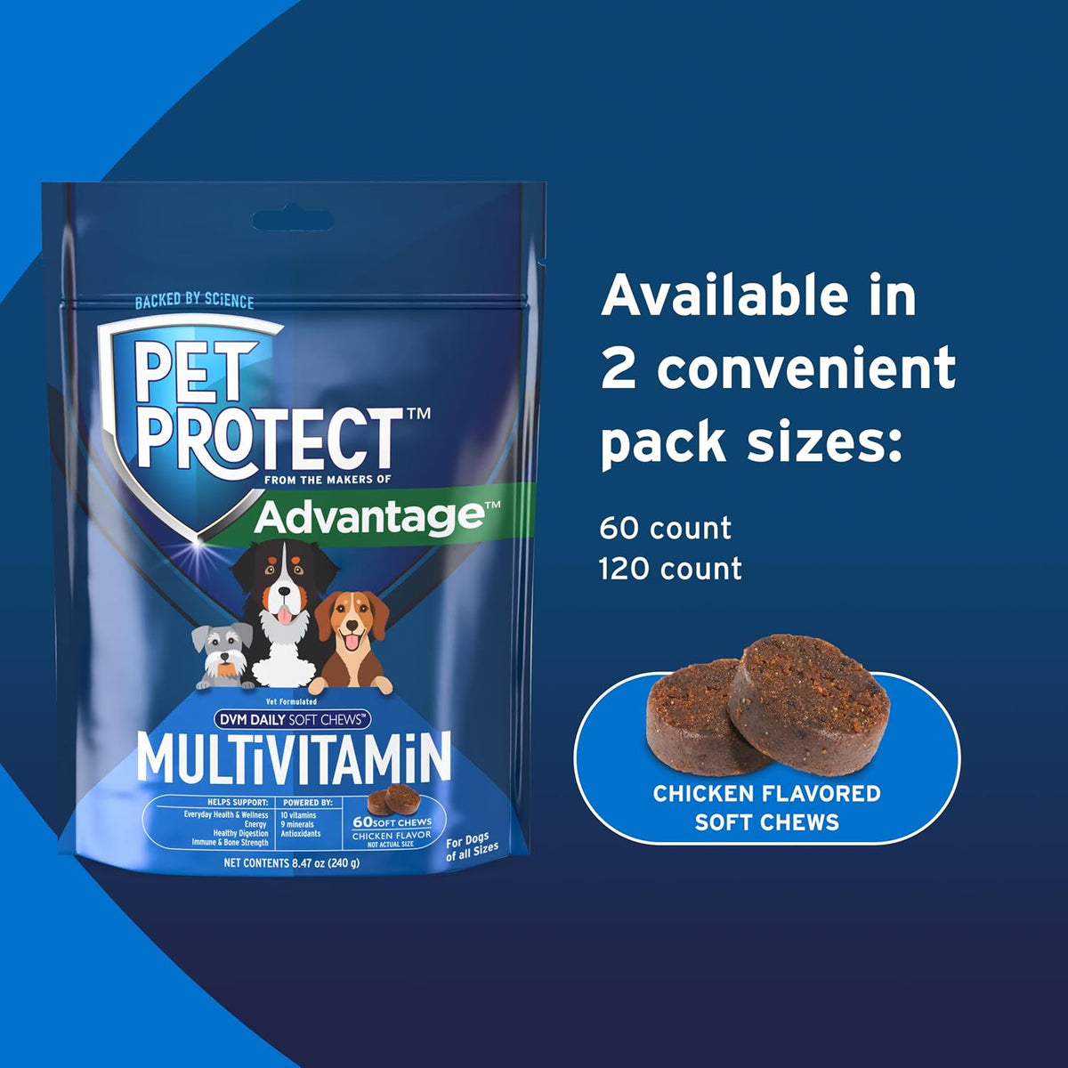 Pet Protect Dog Multivitamin, Vet-Formulated DVM Daily Soft Chews, Chicken Flavour (60 Count) - görsel 6