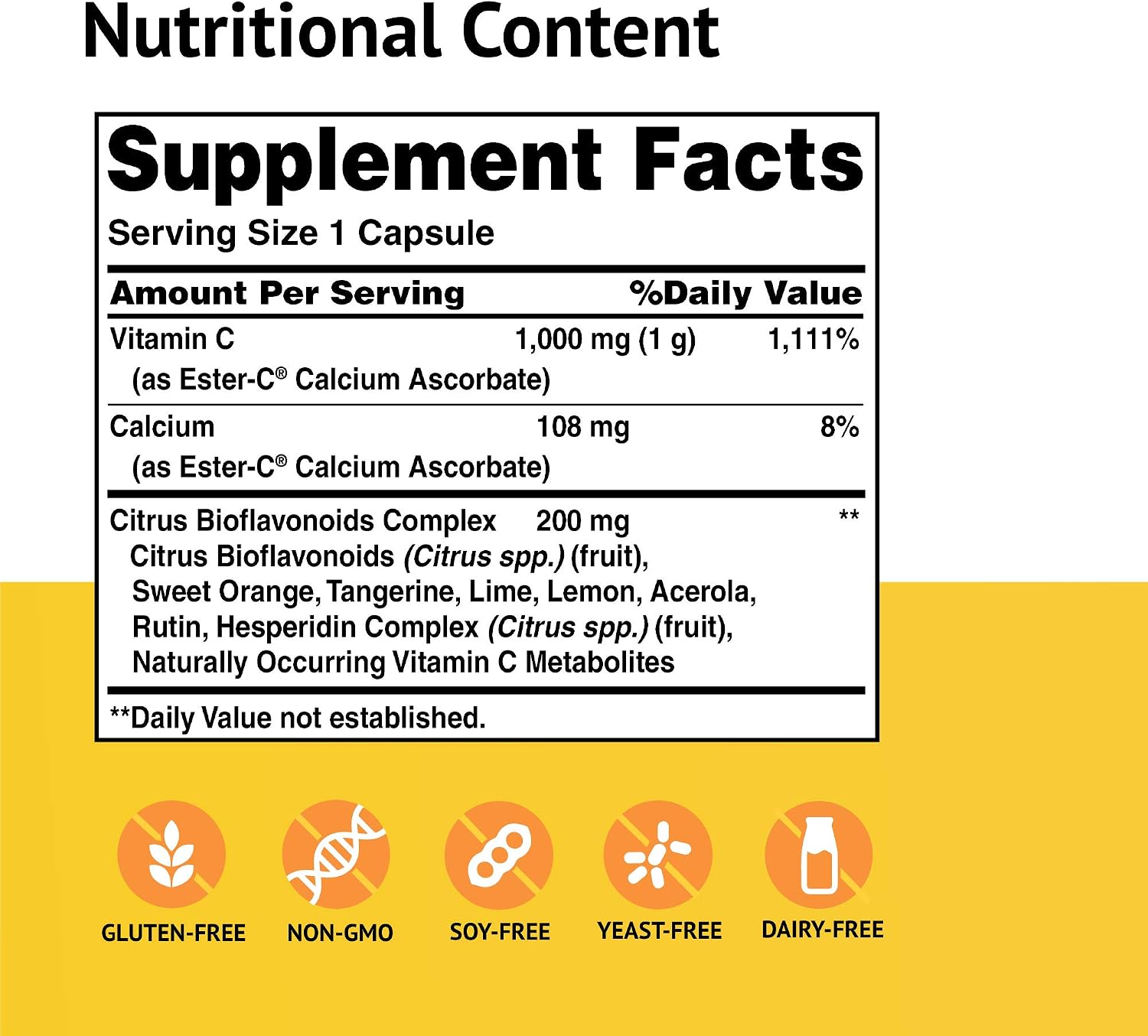 Ester-C American Health with Citrus Bioflavonoids Capsules – Daily Immune Support, Gentle on the Stomach, Non-Acidic Vitamin C – Non-GMO, Gluten-Free – 1000 mg, 90 Capsules - görsel 2