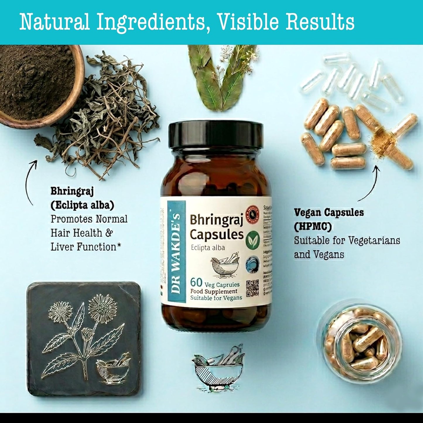 DR WAKDE's Bhringraj Capsules for Hair Growth & Liver Support - görsel 8