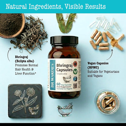 DR WAKDE's Bhringraj Capsules for Hair Growth & Liver Support