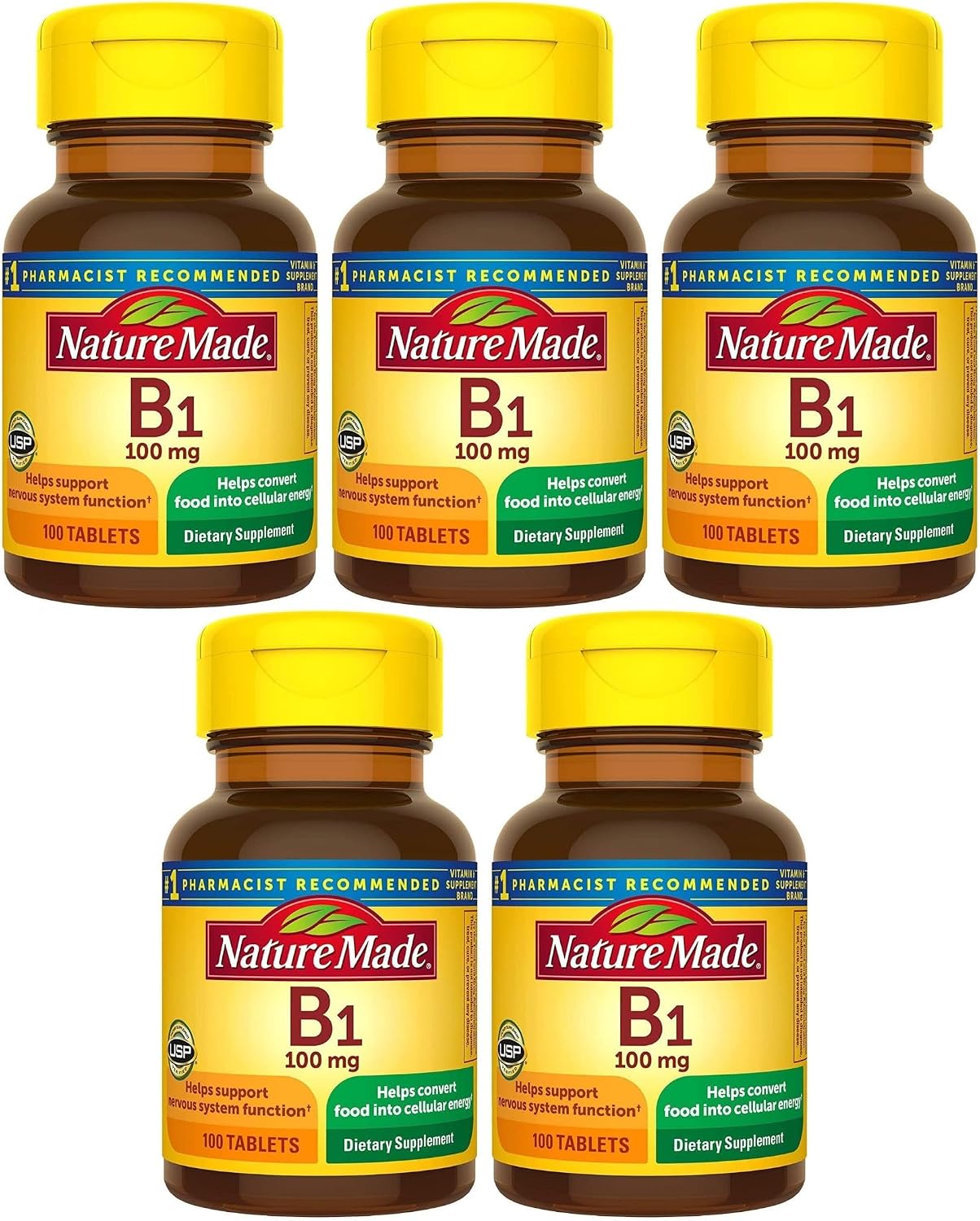 Nature Made B1 100 mg 100 Tablets (5 Pack) - görsel 1