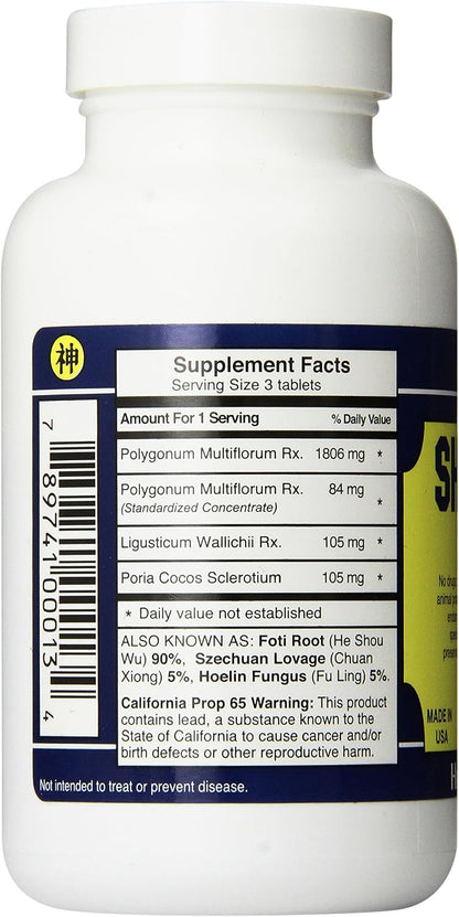 Dr. Shen's Shou Wu Pill (200 Tablets – One Month's Supply)