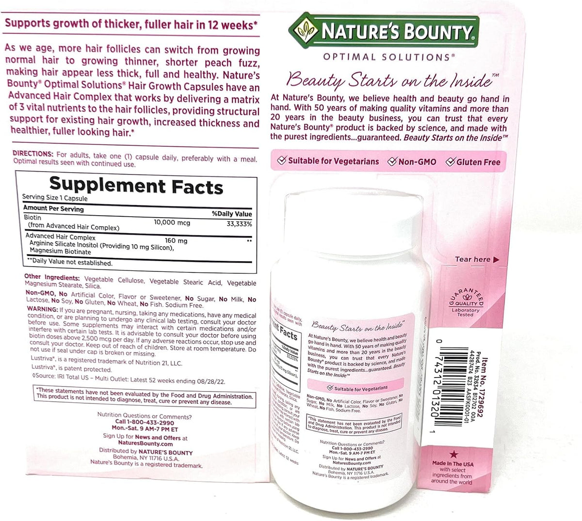 Nature's Bounty Hair Growth Supplement, 90 Capsules - görsel 3
