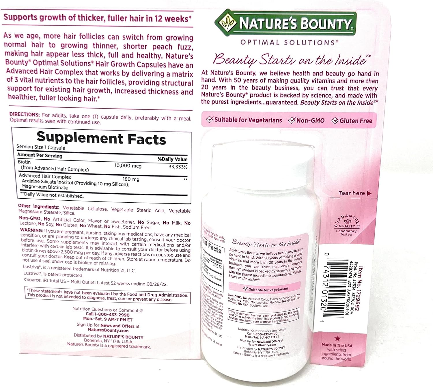 Nature's Bounty Hair Growth Supplement, 90 Capsules - görsel 3