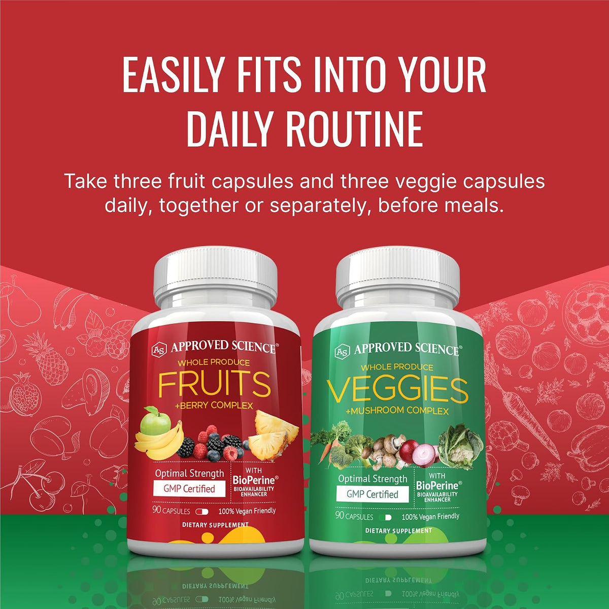Approved Science Fruits & Veggies – Whole Food Supplement – 42 Fruits and Vegetables – 270 Capsules - görsel 7