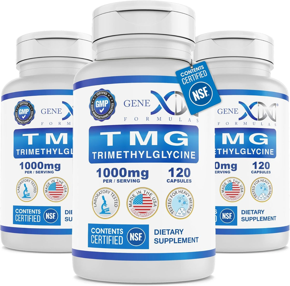 Genex Formulae TMG Food Supplement 1000mg – NSF Certified – Betaine Anhydrous Trimethylglycine – 120 Capsules - görsel 10