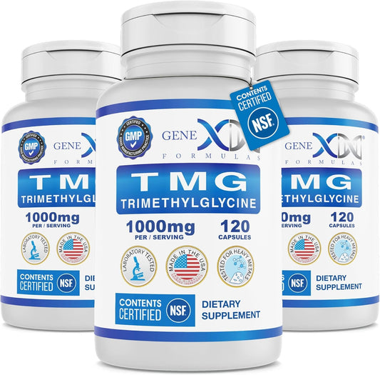 Genex Formulae TMG Supplement 1000mg - Betaine Anhydrous Trimethylglycine - NSF Certified, Gluten-free, Non-GMO (360 Capsules)