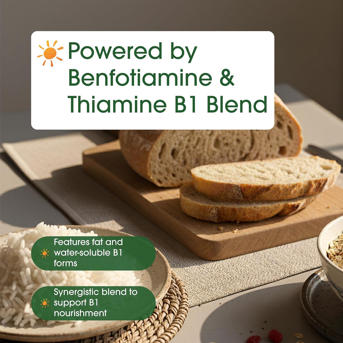 NatureBell Benfotiamine with Thiamine - 240 Vegetarian Capsules - 300mg Benfotiamine & 100mg Thiamine - Vitamin B1 Complex - görsel 6
