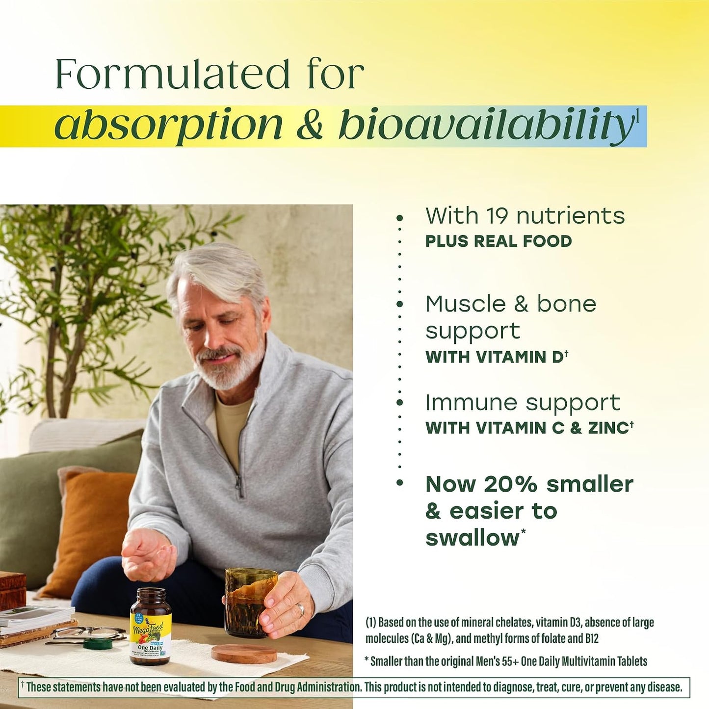 MegaFood Multivitamin for Men 55+ One Daily – 90 Tablets - görsel 4