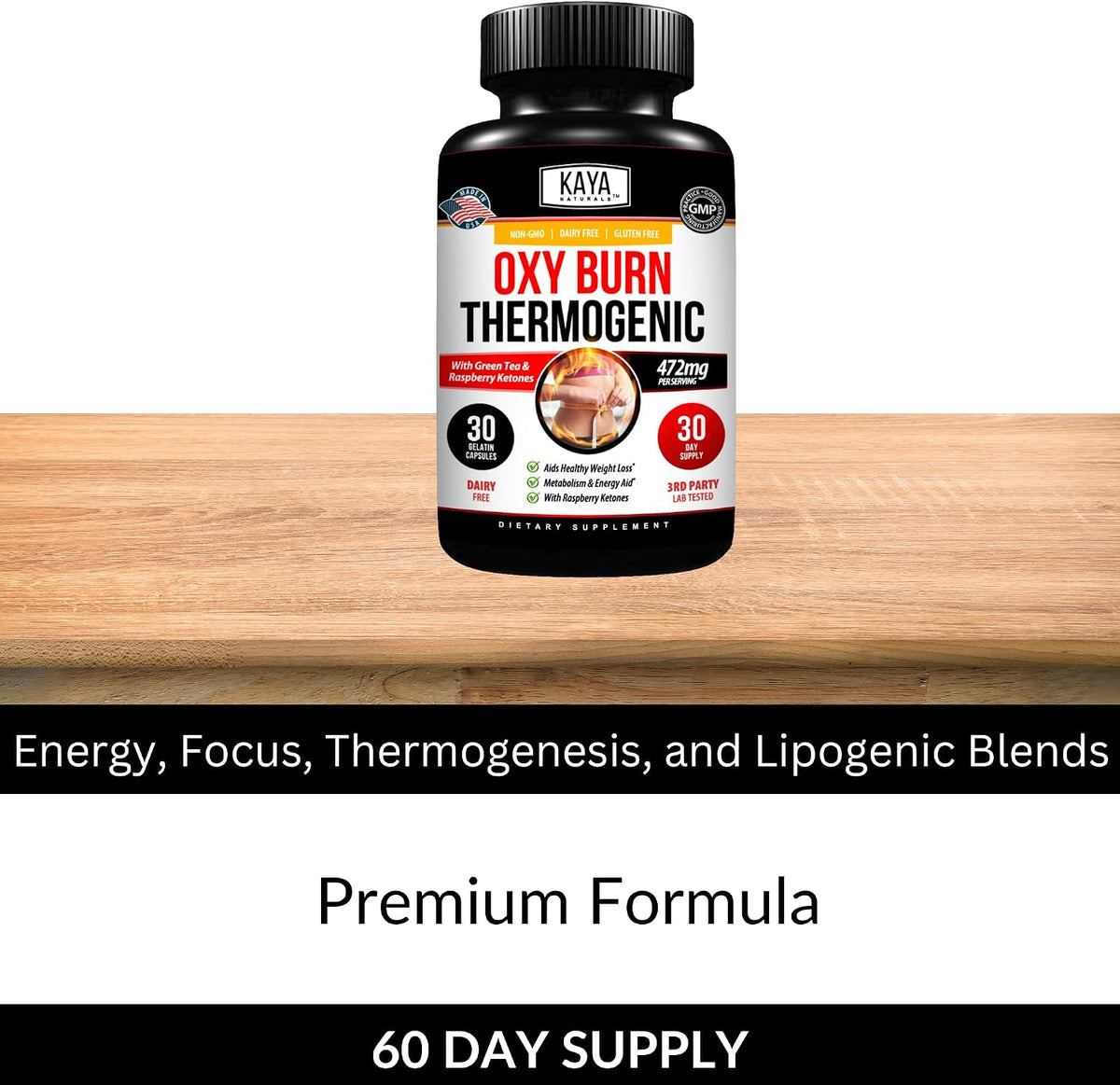 Kaya Naturals Oxy Burn – Thermogenic Herbal Formula for Active Living – Non-GMO & Gluten-free – 30 Capsules - görsel 5