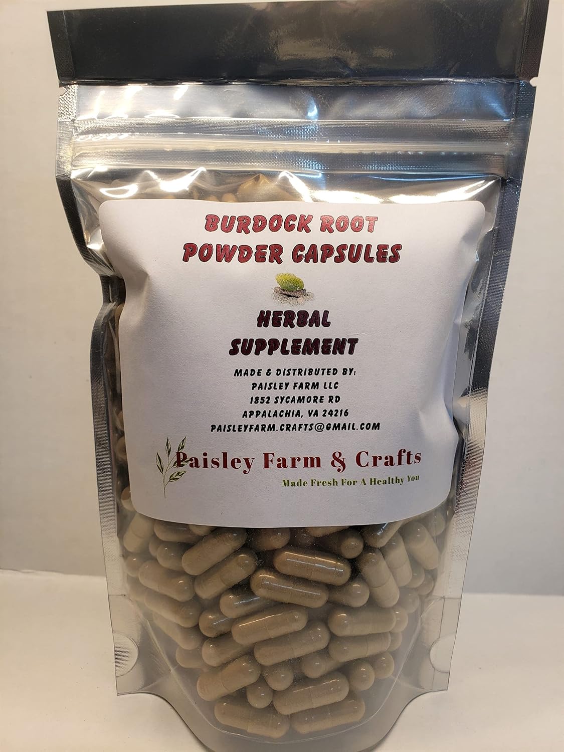 Burdock Root Capsules, 300 Capsules – Herbal Supplement, Freshly Made to Order - görsel 1