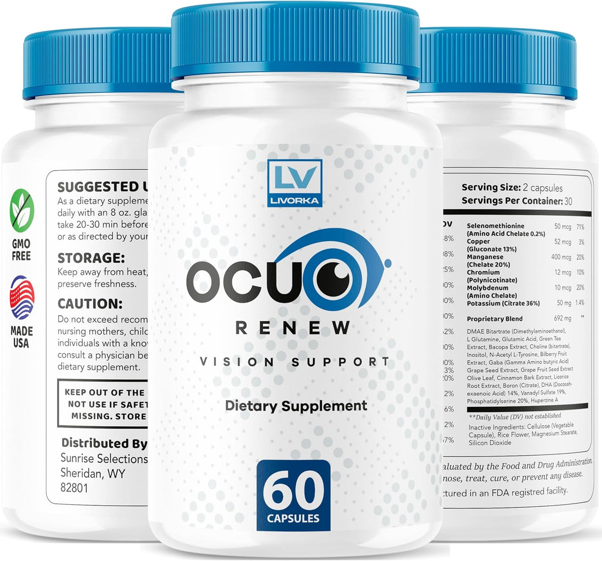 Ocuo Renew Capsules - Eye Vision Support Supplement - 60 Capsules - görsel 8