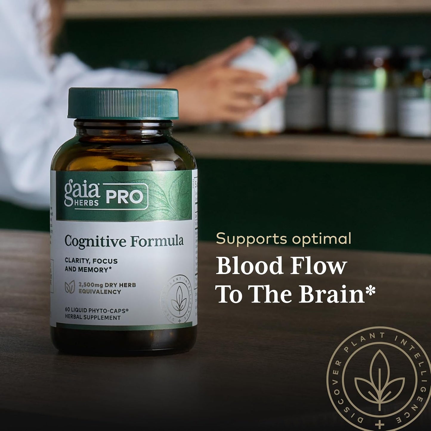 GAIA HERBS PRO Cognitive Formula - Brain Health & Blood Flow Support with Fo-Ti Root, Ginkgo Leaf, & Gotu Kola Leaf - 60 Liquid Phyto-Caps (30 Servings) - görsel 5