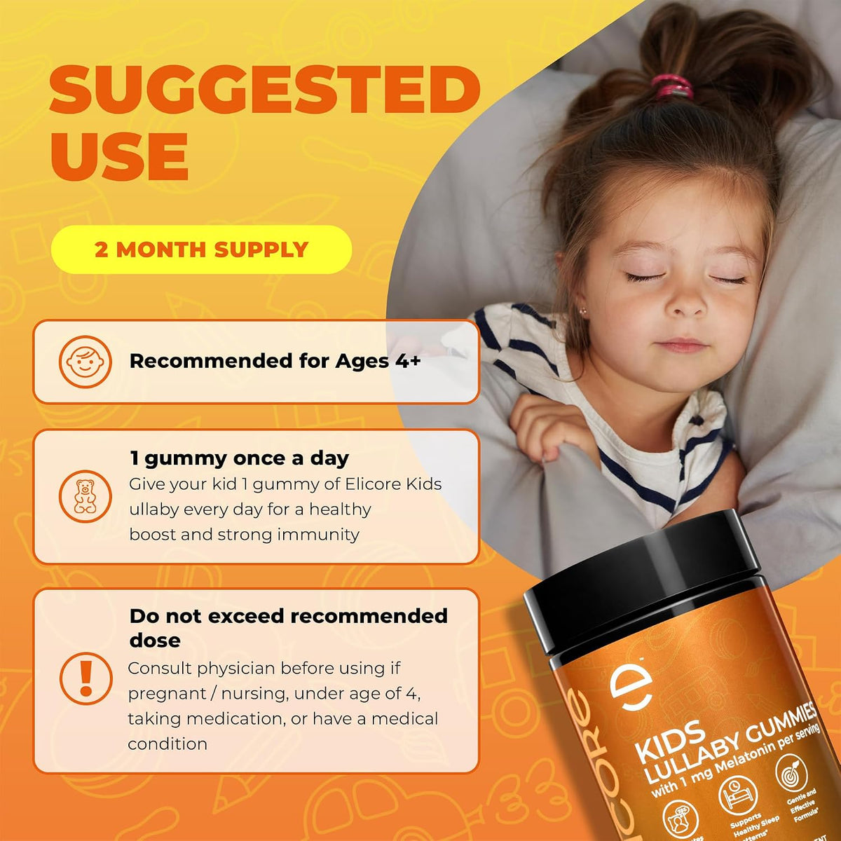 Premium 1 mg Melatonin Gummies for Children – Sleep Support with Vitamin B6 – 2 Month Supply - görsel 6