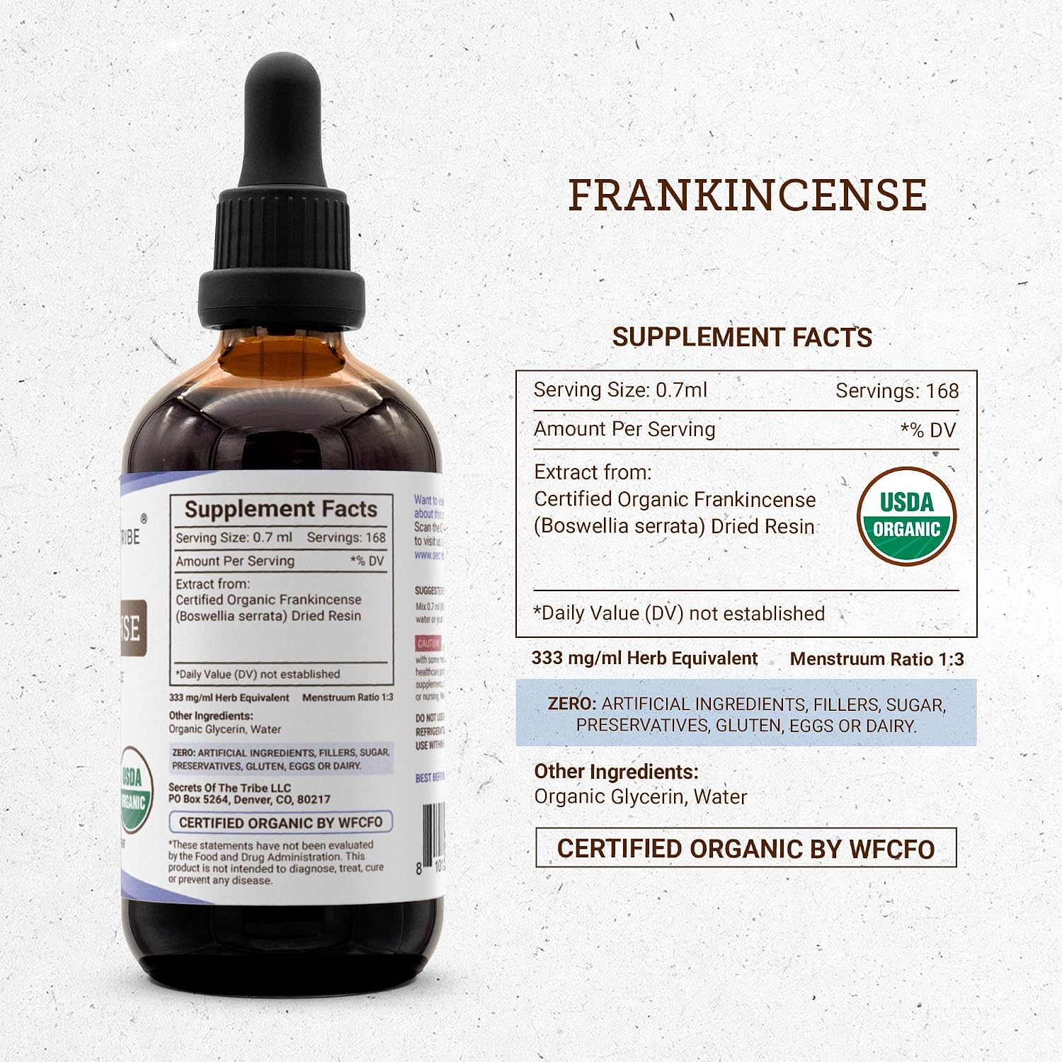 Secrets of the Tribe Frankincense Organic | Alcohol-Free Extract, High-Potency Herbal Drops, Immune Support, Positive Mood | Made from 100% Certified Organic Frankincense (Boswellia Resin) 120 ml - görsel 4